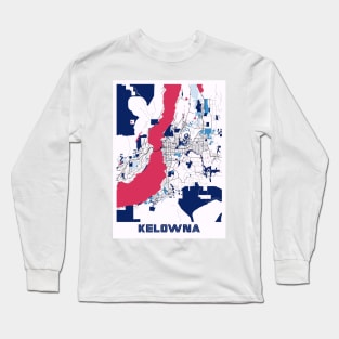 Kelowna - Canada MilkTea City Map Long Sleeve T-Shirt